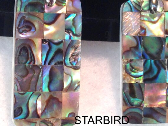 Abalone Mosaic  inlay sea shell dangle earrings - image 6