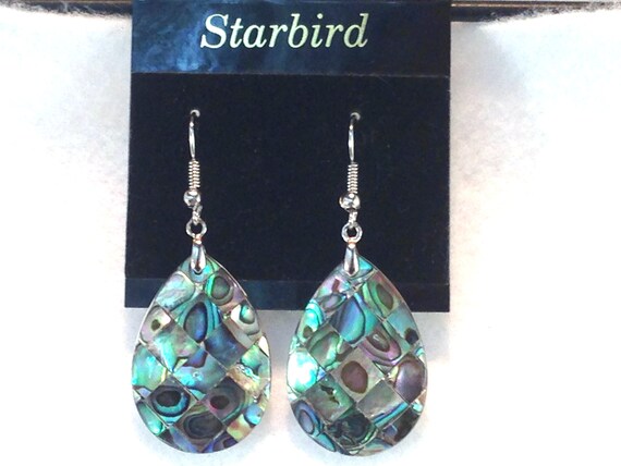 Abalone Mosaic  inlay sea shell dangle earrings - image 7