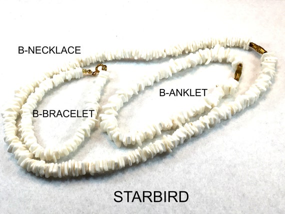 White sea shell puka necklace, bracelet or anklet - image 1