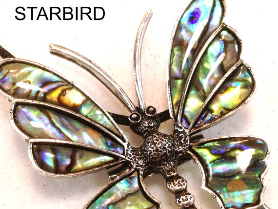 Abalone, Paua Butterfly Inlay Shell  Pendant Neck… - image 4
