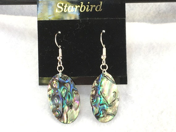 Abalone sea shell dangle earrings - image 3