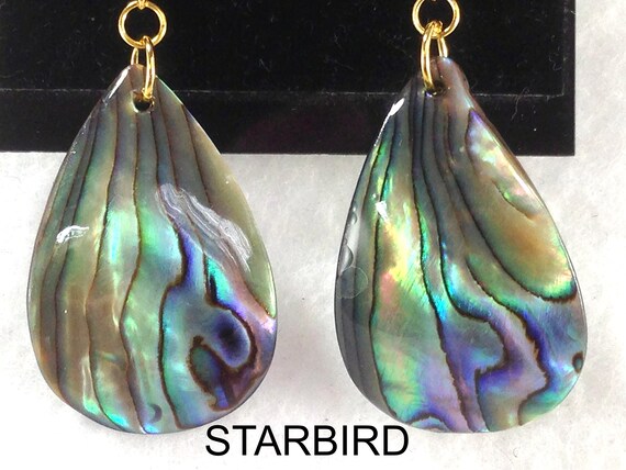 Abalone sea shell dangle earrings - image 5