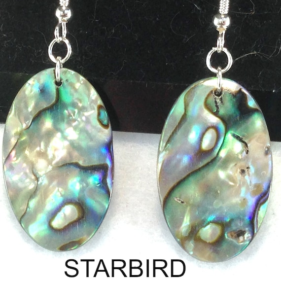 Abalone sea shell dangle earrings - image 4