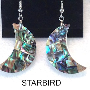 Abalone Mosaic  inlay sea shell dangle earrings