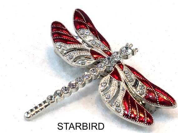 ENAMEL DRAGONFLY   hair barrette - image 7