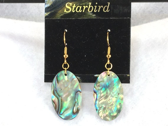 Abalone sea shell dangle earrings - image 2