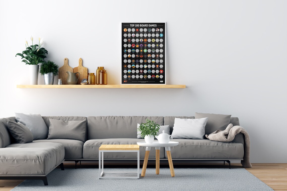 Top 100 Board Games 2022 BGG Edition Scratch Poster Wall Etsy
