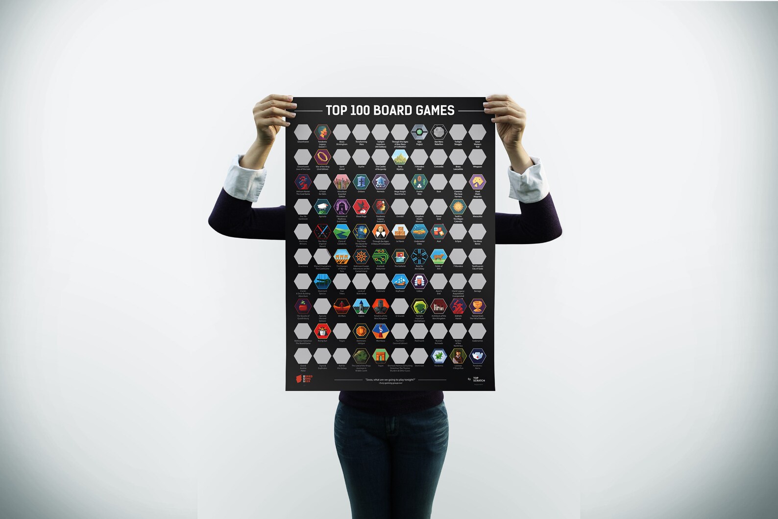 Top 100 Board Games 2021 BGG Edition Scratch Poster Wall Etsy