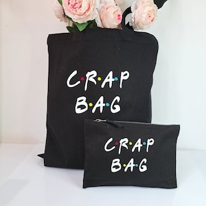Crap bag and zipper pouch cotton canvas tote bag-Friends tv show tote bag