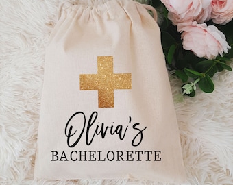 HANGOVER KIT bag bachelorette party or welcome wedding favor bag, hen do favor bags