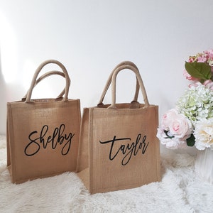 Aangepaste draagtas jute strandtas weekendtas strandjute draagtassen gepersonaliseerde jute strandtas bruidsmeisje, jute strand vrijgezellentassen strand