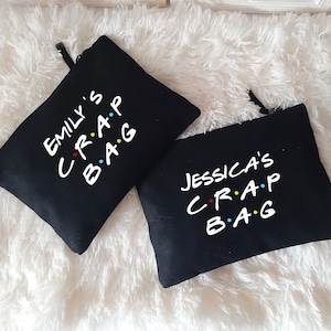 Trousse de maquillage personnalisée Crap bag- toile de coton Friends tv makeup bag