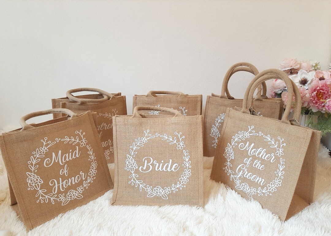 Personalized Burlap Jute Tote Beach Bag-bridesmaid Favor Proposal Bag ...