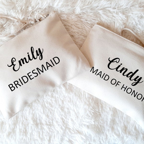 Personalized Bridesmaid Cosmetic Bag or Coworker gift , Toiletry bag proposal, Mother of the bride gift
