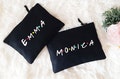 Personalized friends theme cosmetic bag with name- cotton canvas tote bag-Friends tv show make up bag product logo