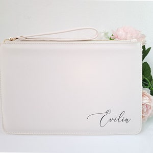 Personalisierte Kalligraphie Clutch, Brautjungfer Tasche, Brautjungfer Vorschlag Clutch, personalisierte Trauzeugin Geschenk, Muttertagsgeschenk