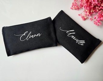 Personalisierte Name Make-up Tasche | Benutzerdefinierte Kosmetiktasche | Brautjungfer Geschenk | Reise-Make-up-Tasche | Personalisierte Reißverschlusstasche