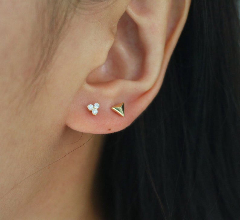 Tiny Earrings Delicate Earrings Tiny CZ studs Tiny studs CZ studs CZ earrings Minimal Stud Earrings