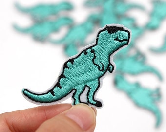 Dinosaur Iron On Patch- Animal T-Rex Nature Jurassic Applique Crafts Badge HD121