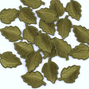 Mini Green Leaf Iron On Patch- Nature Flower Plant Applique Crafts Badge HD152