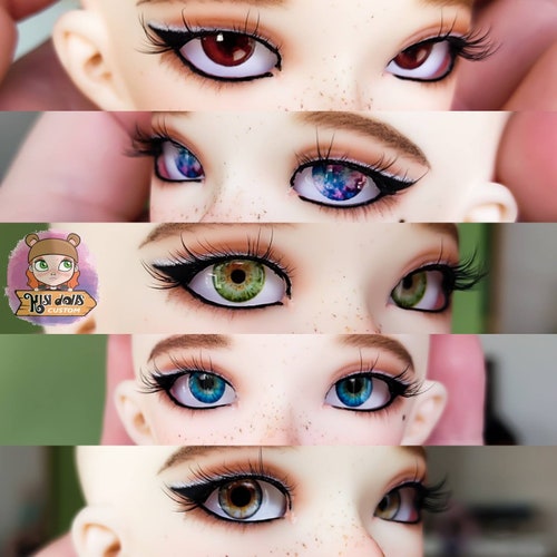 Home & Hobby 12mm bjd eyes purple and gold magic resin Doll & Model ...