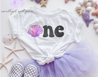 Oneder the Sea Birthday Shirt, Mermaid First Birthday T-Shirt for Girl, Under the Sea Bday Party Outfit, 1st Birthday One-Piece Bodysuit