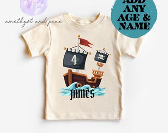 Pirate Birthday Shirt, Toddler Pirate B-Day Tee, Pirate Themed Party, Boy's Birthday T-Shirt, Bella Canvas Cotton