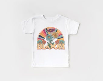 Bloom T-shirt, Boho Graphic Tee, Kids Boho Shirt, Botanical Shirt, Flower Shirt, Retro Shirt, Hippie Shirt, Wildflower, Daisy, Summer Outfit