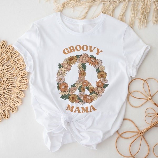 Groovy Mama Shirt, Groovy Birthday Party, Hippie Birthday, Retro Birthday, Flower Power, 60s 70s, Floral Peace Sign Shirt, Festival Theme