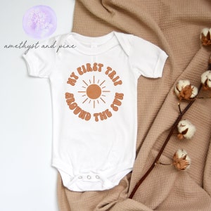 My First Trip Around The Sun Shirt, First Birthday Shirt, Gender Neutral Birthday, Space Birthday, Boho Birthday Shirt, Sun Birthday Shirt