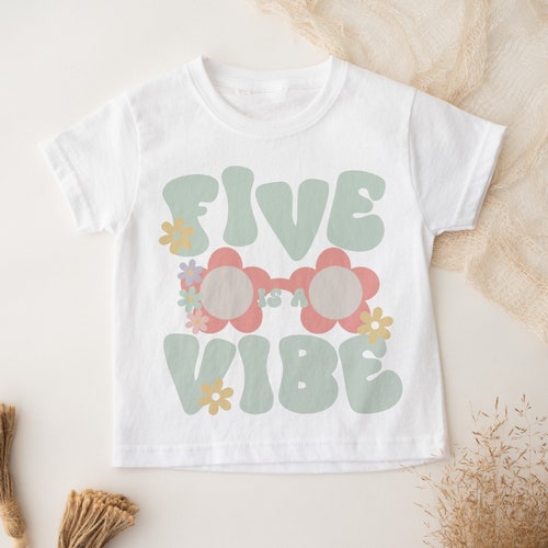 Five is A Vibe Shirt Groovy Birthday Shirt Girls 5th - Etsy