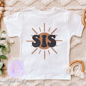 Sis Sun Shirt, Sunshine Birthday Tshirt, Sister Matching Family T-shirt, Gender Neutral Boho Outfit, First Trip Around the Sun Themed Party