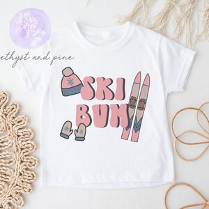 Ski Bum Toddler Shirt, Ski Bum Shirt, Skiing Shirt, Kids Ski Shirt, Baby Ski Outfit, Retro Ski Shirt, Ski Bum Tshirt, Pink Girls Ski Shirt