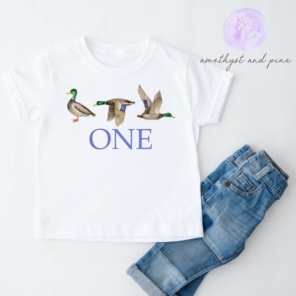 Duck First Birthday Shirt, One Lucky Duck Theme, Duck Hunting Themed Party, Baby Boy 1st Birthday Outfit, Preppy Southern Wilderness Mallard