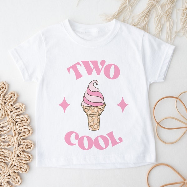 Two Cool Birthday Shirt, Ice Cream Second Birthday, Retro Birthday, Girls Second Birthday Shirt, 2nd Birthday Shirt, Ice Cream Birthday