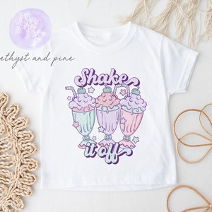 Milkshake Tshirt for Girls, Summer Ice Cream Shirt for Toddlers, Kids Frappe Tee, Shake Drink Outfit, Pastel Retro, Baby Toddler Youth Sizes