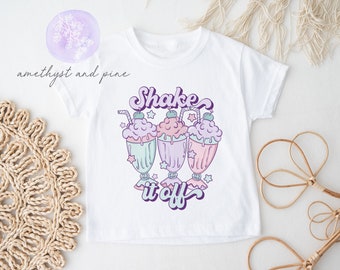 Milkshake Tshirt for Girls, Summer Ice Cream Shirt for Toddlers, Kids Frappe Tee, Shake Drink Outfit, Pastel Retro, Baby Toddler Youth Sizes