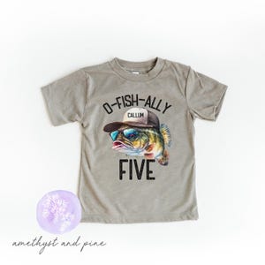 O-Fish-Ally Eight Personalized Fishing Birthday Shirt ANY AGE, Bday T-Shirt for Boys, Gone Fishing Party Theme, Outdoor Lake Boat Theme