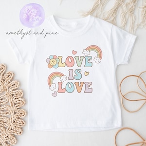 Love is Love Shirt, Retro Pride Shirt, LGBTQ Shirt, Toddler Love is Love Shirt, Kids Pride Month Shirt, Kids Gay Pride Shirt, Girls Rainbow