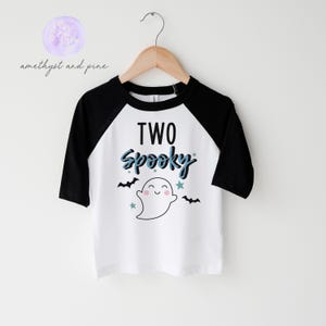 Two Spooky Raglan Shirt, Boys Halloween Birthday, Ghost Birthday, Boy Second Birthday, Toddler 2nd Birthday, Boo Day, Spooktacular Birthday