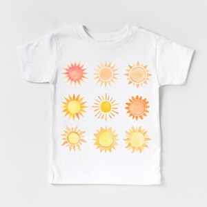 Sunshine Shirt, Toddler Sun Shirt, Women&#39;s Sun Shirt, Kids Sun Shirt, Watercolor Suns Tshirt, Baby Sun Bodysuit, Here Comes The Sun Party