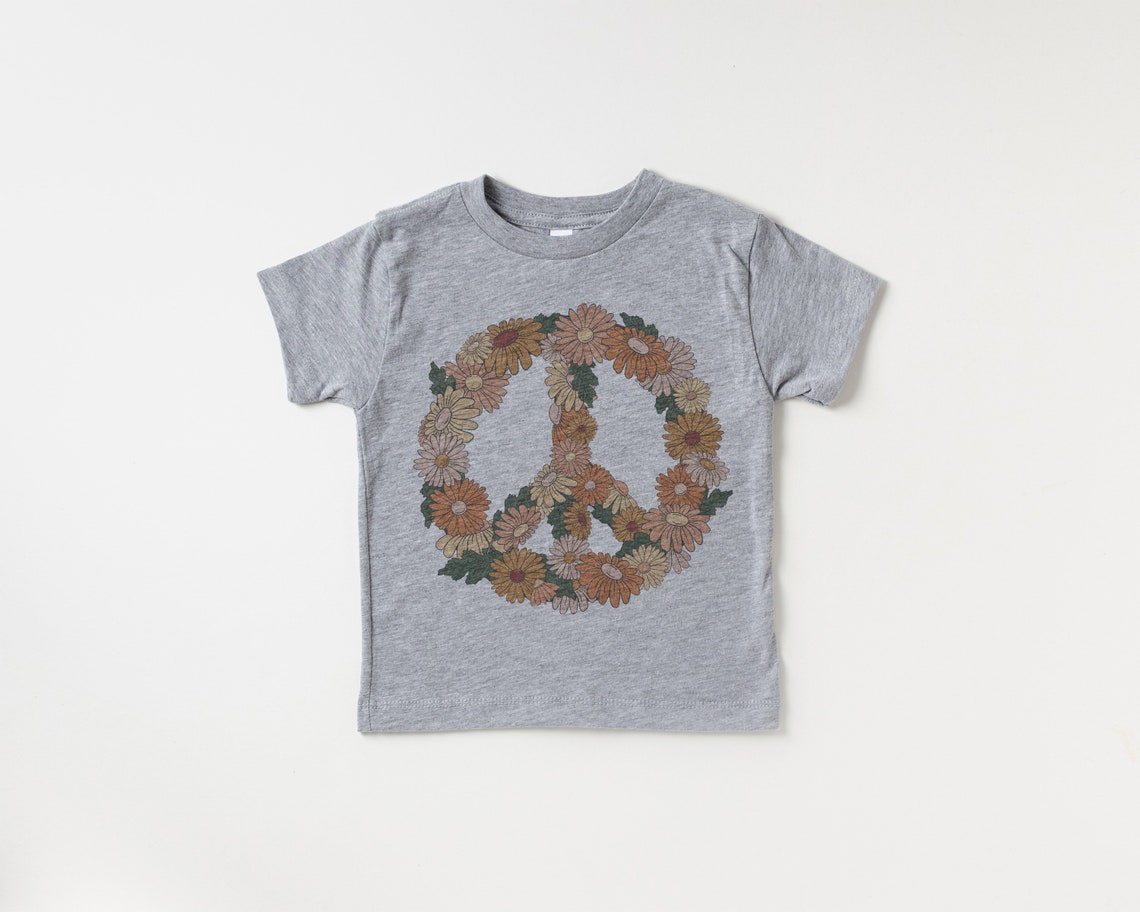 Sunflower Peace Sign Shirt Groovy Birthday Party Hippie Etsy