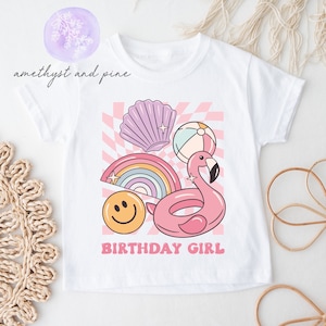 Pool Party Birthday Girl Shirt, Summer Floats Tshirt, Toddler Bday Tshirt for Girls, Beach Party, Lake Party, Swimming Party Outfit, Kids