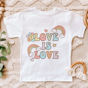 Love is Love Shirt, Retro Pride Shirt, LGBTQ Shirt, Toddler Love is Love Shirt, Kids Pride Month Shirt, Kids Gay Pride Shirt, Girls Rainbow