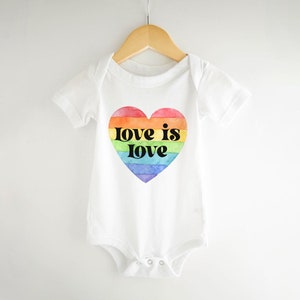 Rainbow Heart Love is Love Shirt | Watercolor Rainbow | Rainbow | Baby | LGBTQ | Lesbian Gay Pride Shirt | Baby Shower Gift, PRIDE MONTH