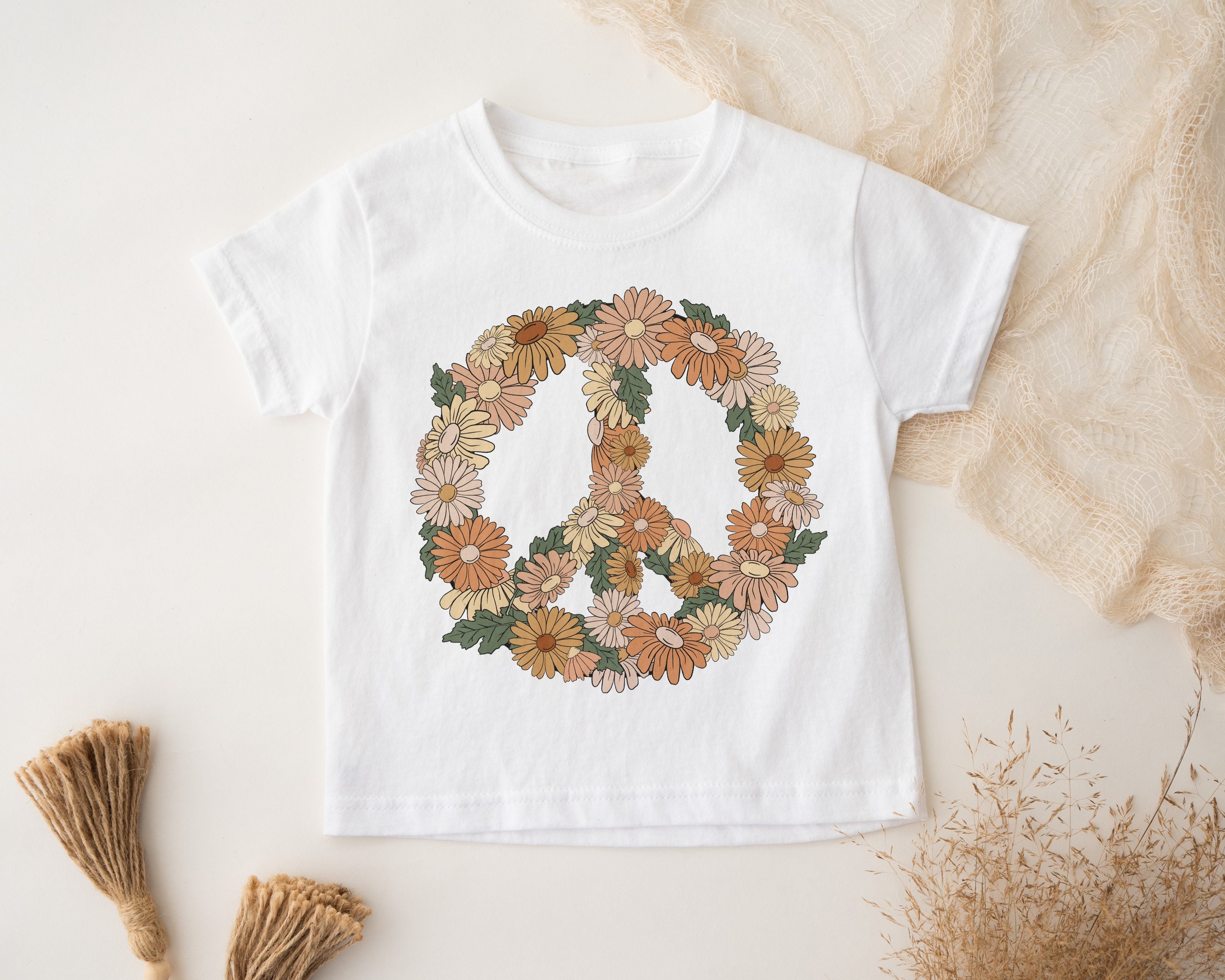 Sunflower Peace Sign Shirt Groovy Birthday Party Hippie Etsy