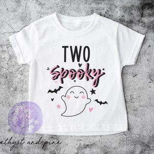 Two Spooky Shirt, Girls Halloween Birthday, Ghost Birthday, Girl Second Birthday, Girl 2nd Birthday, Boo Day, Spooktacular Birthday
