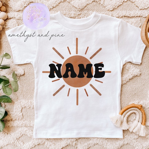 Personalized Custom Name Sun Shirt, First Trip Around the Sun, Boho First Birthday Outfit, Gender Neutral One In The Sun