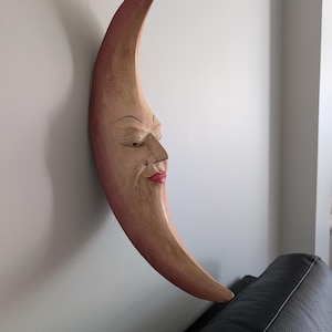 Vintage Wooden Moon Celestial Moon
