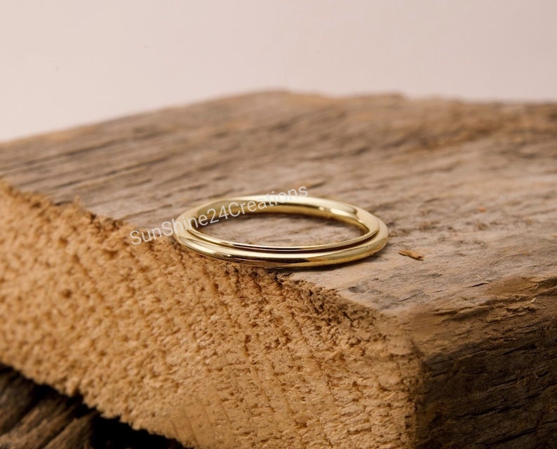 Extra dünner Spinner Ring, Fidget Spinner Ring, 14k vergoldet Ring für Frauen, Meditation Ring, Angst Ring, Daumen Ring, verspielter Ring Bild 3